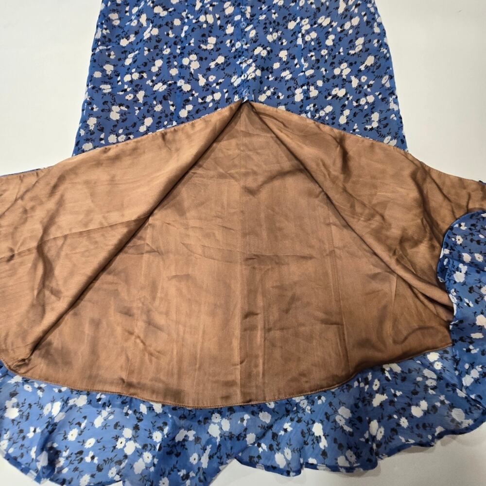 MAJORELLE Quincy Midi Dress in Blue Ditsy XS - Picture 3 of 10